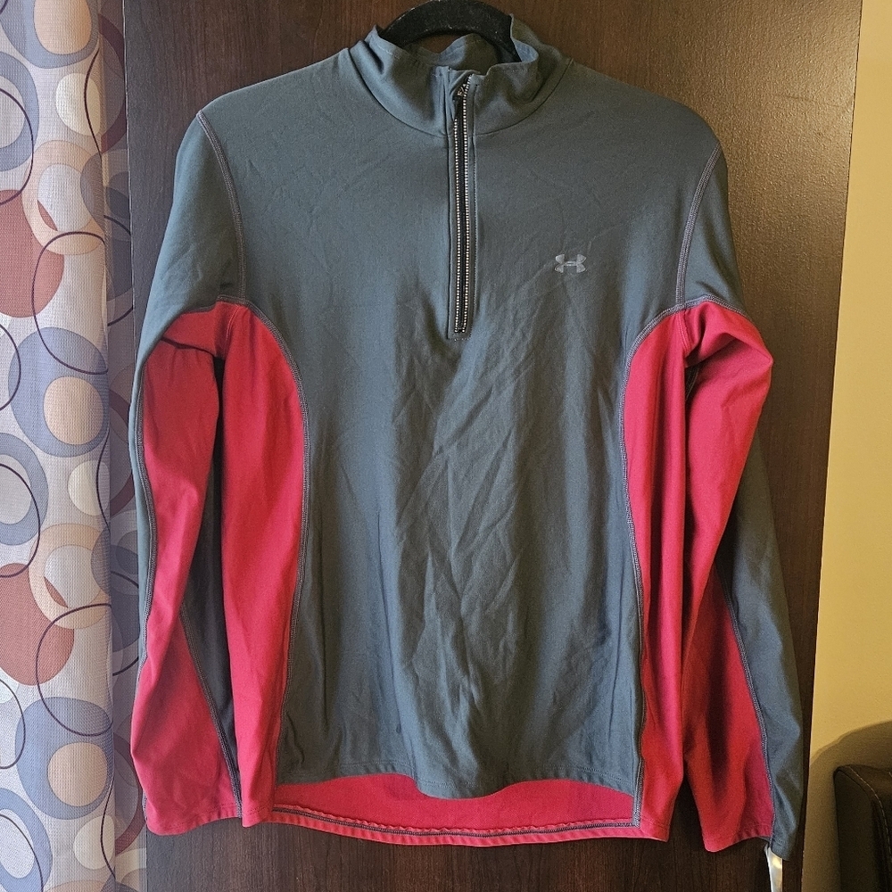 Under Armour Red and Gray Pullover
